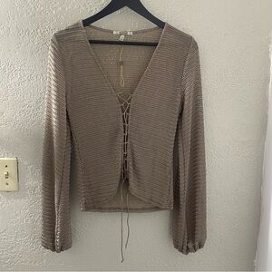 Gimmick Women's Elegant Tan Knit‎ Women's Top Size Small